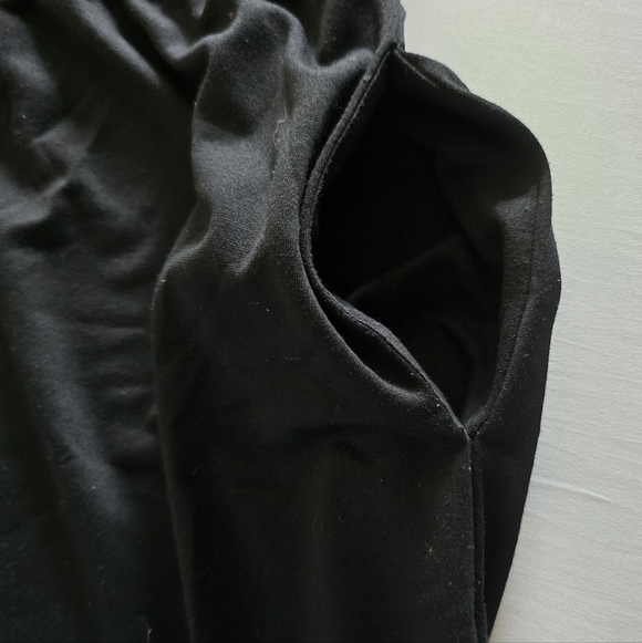 Who What Wear Dress Size XL Black Tiered Midi 3/4 Sleeve Puff Sleeve, Pockets - Picture 5 of 9